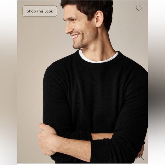 J Crew Mens Cashmere Sweater XS in Black Midweight Crewneck Luxury Classic $158 - Picture 3 of 11